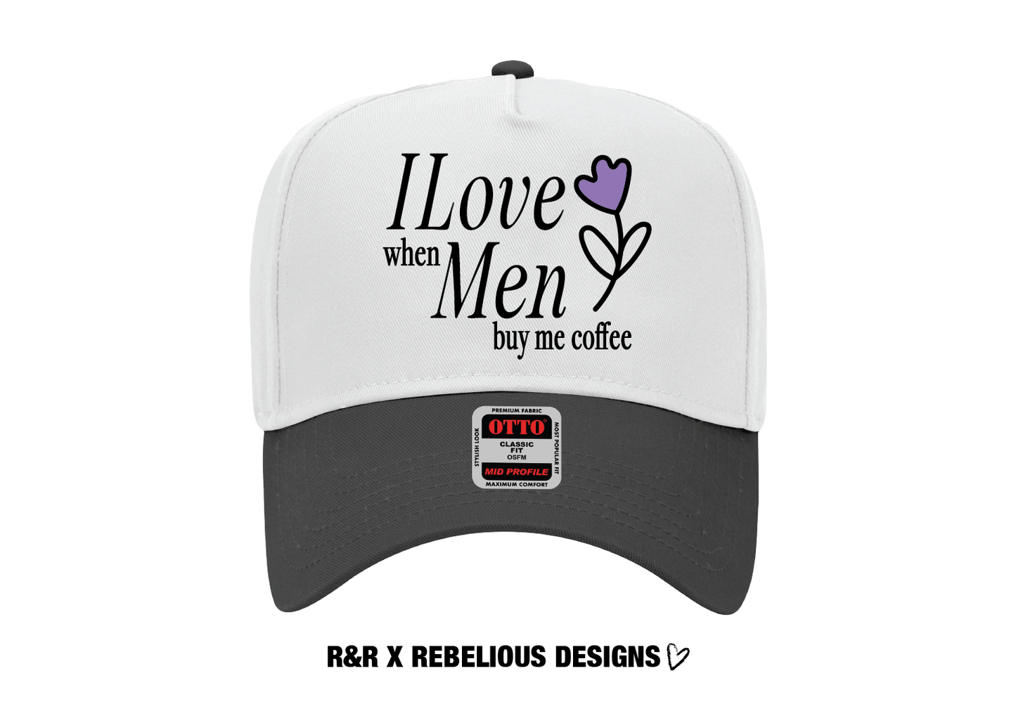 "I Love Men" Trucker Hat (Lilac x R&R) image 0