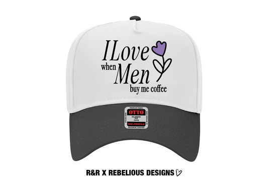 "I Love Men" Trucker Hat (Lilac x R&R) image 0